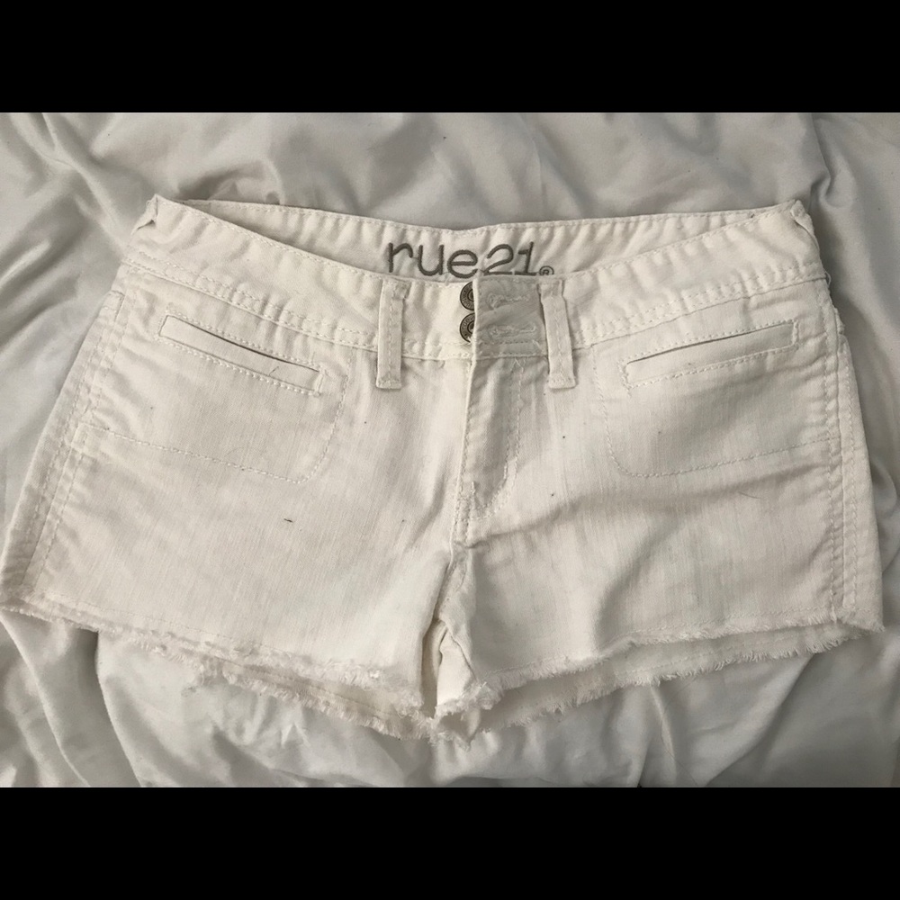 White Denim Shorts